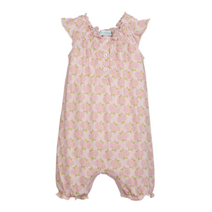 Angel Romper - Marlowe's Rose on Pink