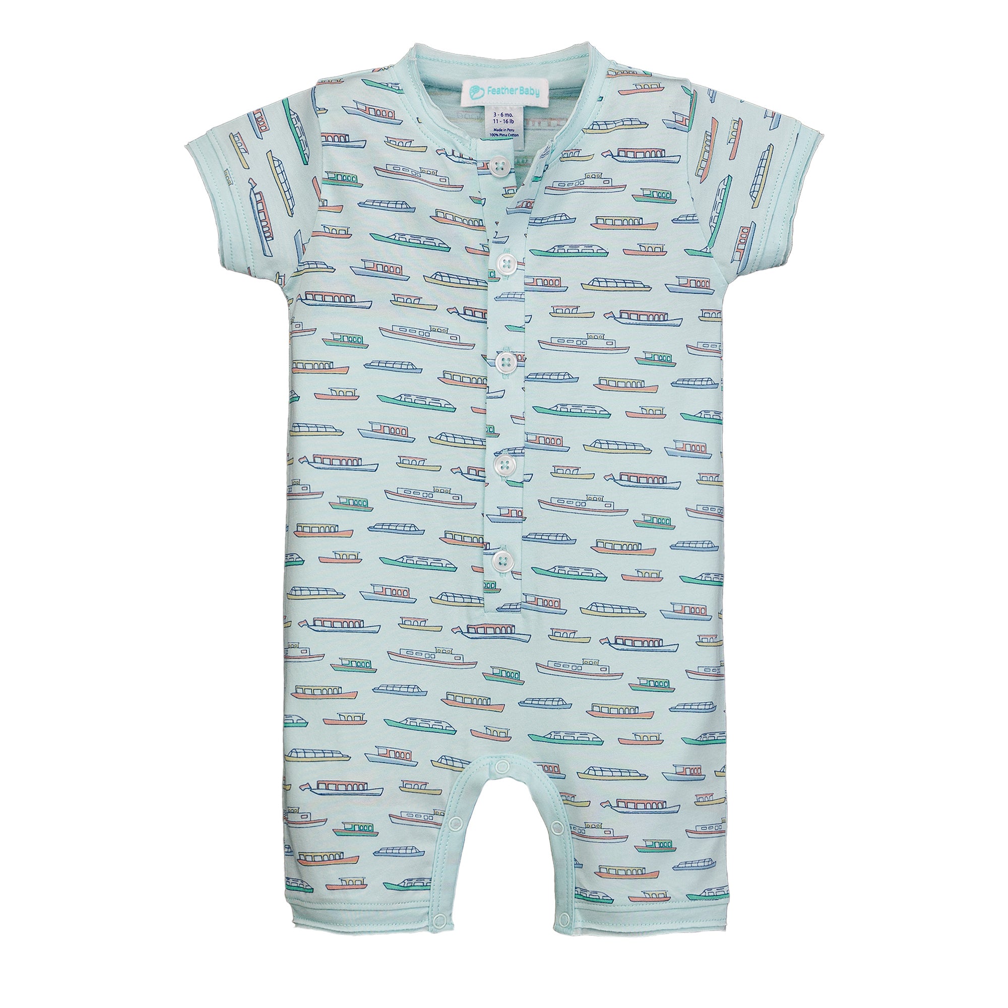 Henley Romper - River Cruise Aqua