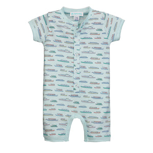 Henley Romper - River Cruise Aqua