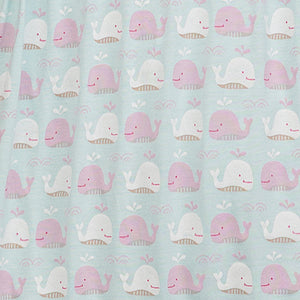 Zipper Footie with Ruffle- Smiling Whales