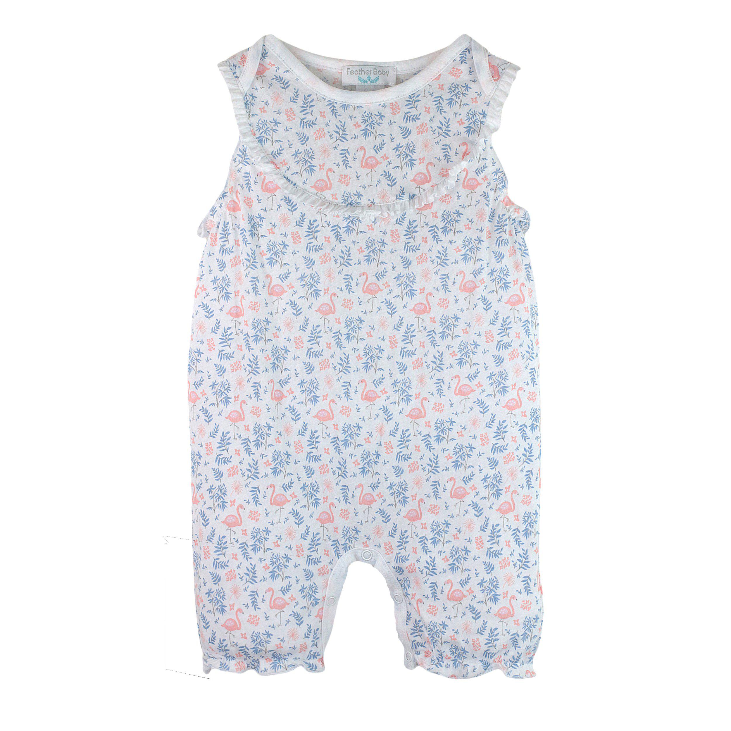 [Free_Shipping]-[Pima_Cotton]-Short Rompers-[Baby_Gift]-[Shower_Gift]-[Designer]-Feather Baby