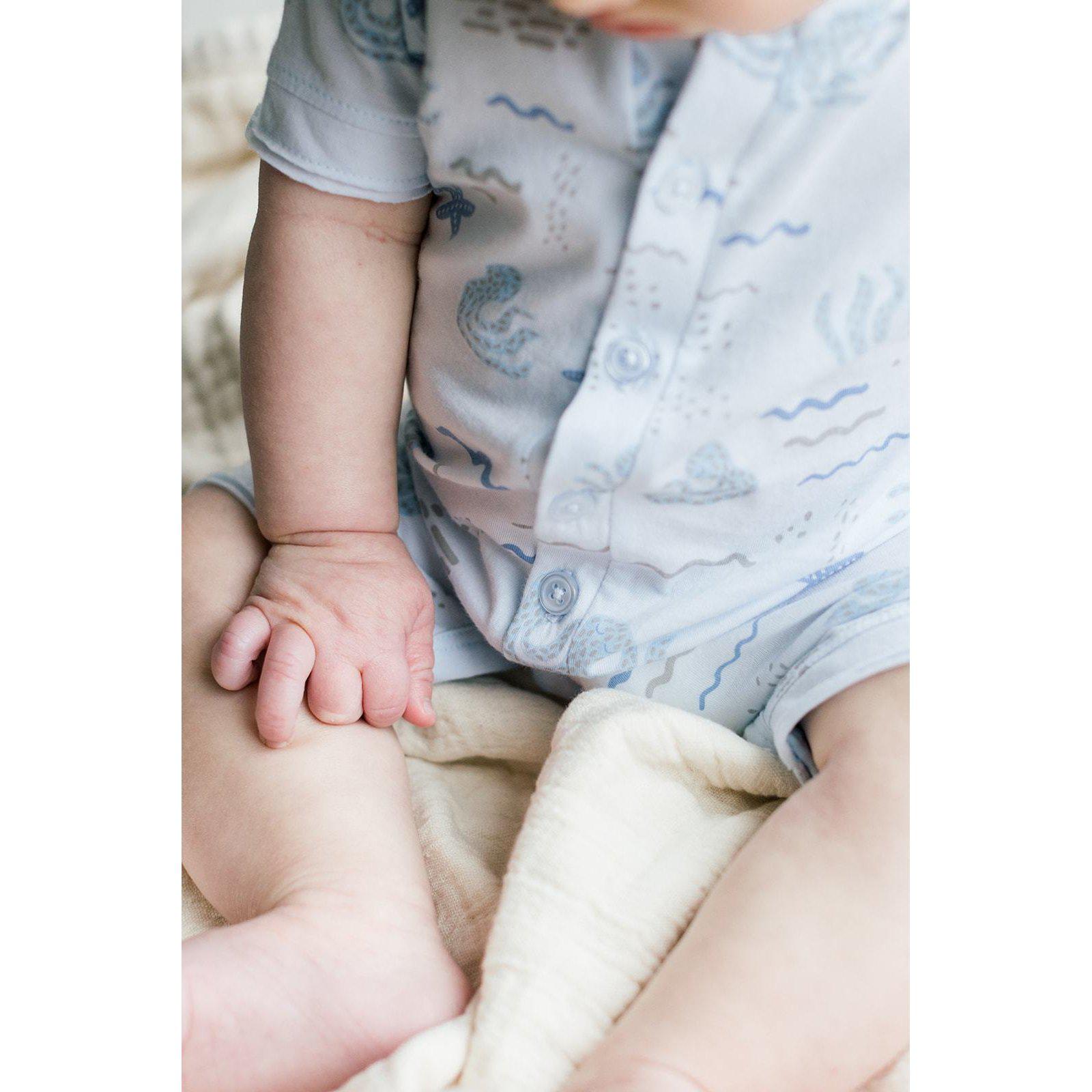 [Free_Shipping]-[Pima_Cotton]-Short Rompers-[Baby_Gift]-[Shower_Gift]-[Designer]-Feather Baby